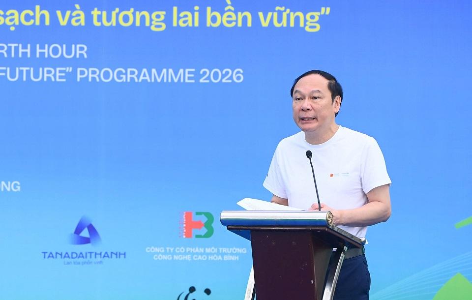 Thứ trưởng Bộ Nông nghiệp và Môi trường Lê Công Thành phát biểu tại lễ phát động