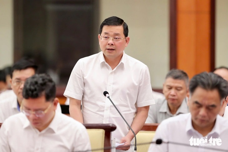 Ông Nguyễn Toàn Thắng - Giám đốc Sở Nông nghiệp và Môi trường TP.HCM - phát biểu - Ảnh: HOÀNG TRIỀU